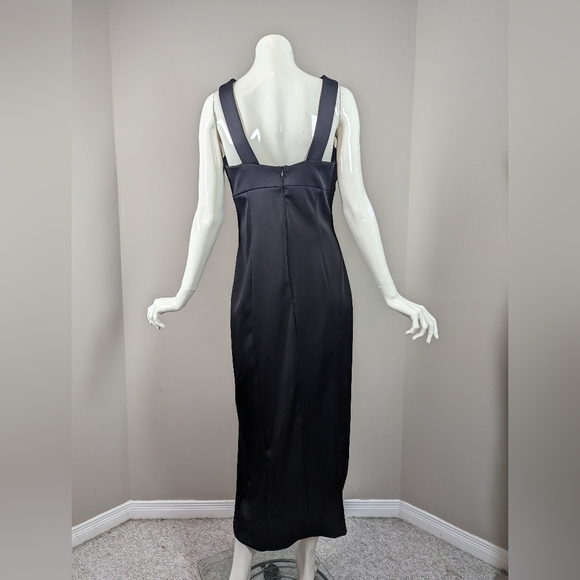 Zara Black Cutout Bustier Maxi Dress | Sculpted Corset Bodice Evening Gown M - Picture 3 of 8